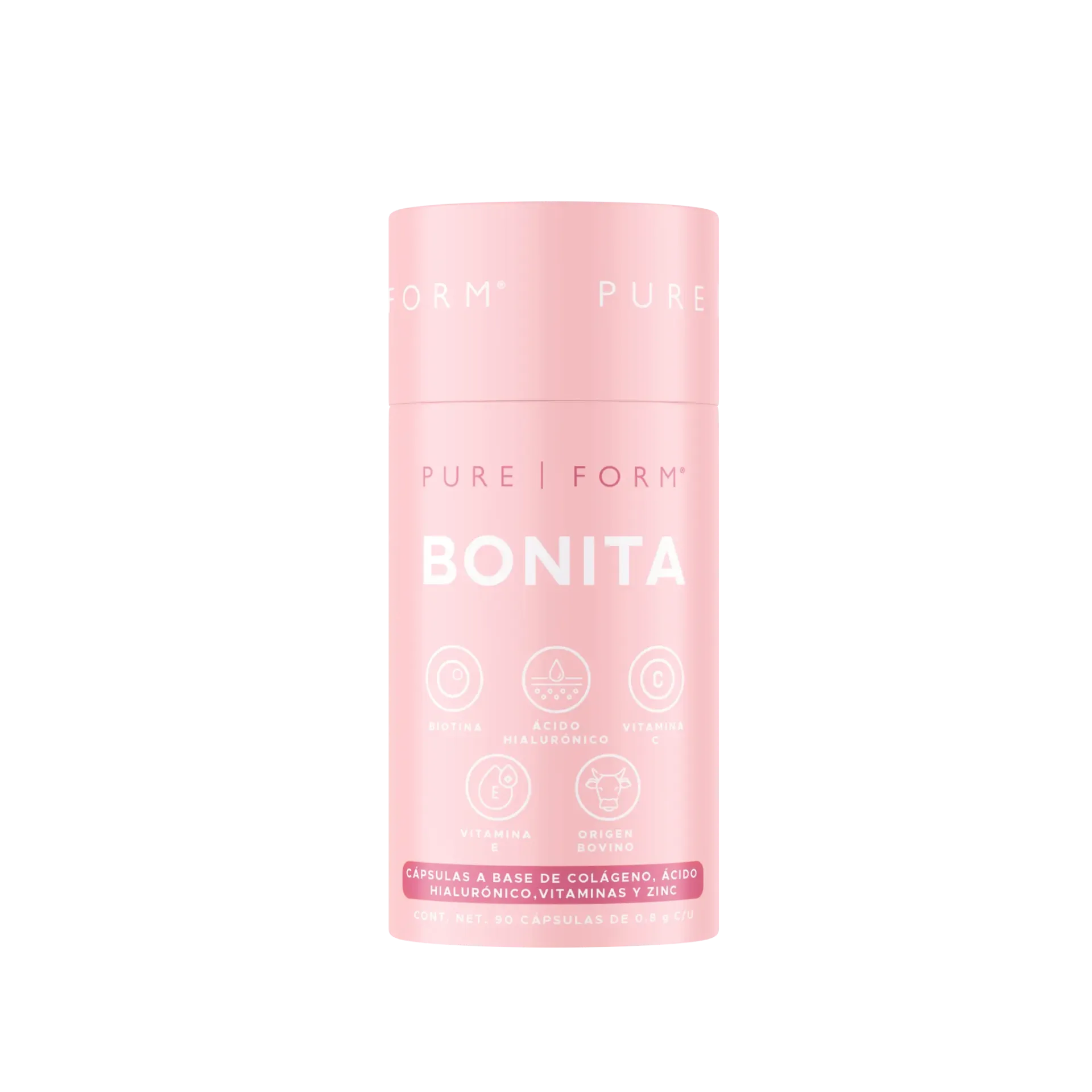 Bonita | Colágeno con ácido hialurónico | 90 cápsulas 45 servicios